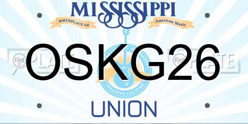 OSKG26 Mississippi License Plate