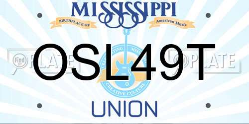 OSL49T Mississippi License Plate