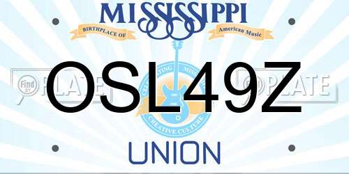 OSL49Z Mississippi License Plate