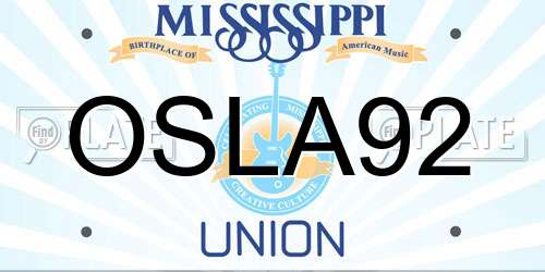 OSLA92 Mississippi License Plate