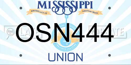 OSN444 Mississippi License Plate
