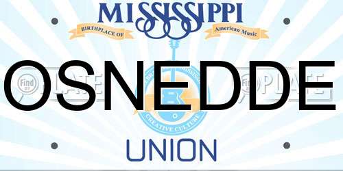 OSNEDDE Mississippi License Plate
