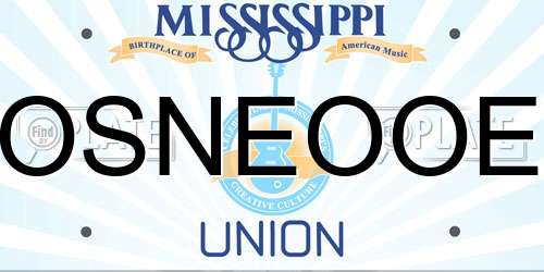 OSNEOOE Mississippi License Plate