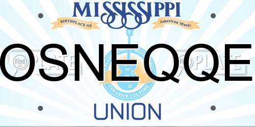 OSNEQQE Mississippi License Plate
