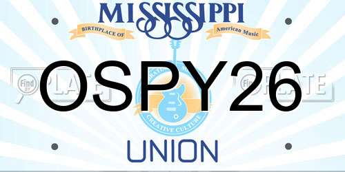 OSPY26 Mississippi License Plate