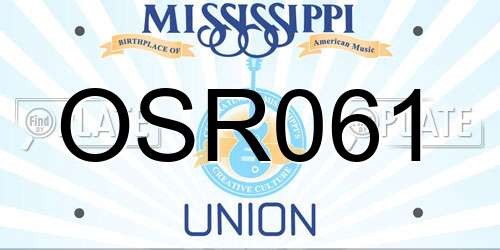 OSR061 Mississippi License Plate