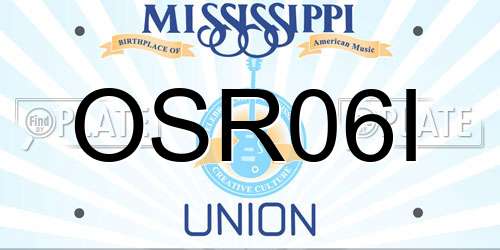 OSR06I Mississippi License Plate