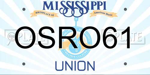 OSRO61 Mississippi License Plate