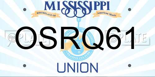 OSRQ61 Mississippi License Plate