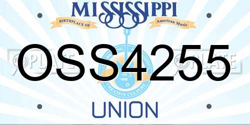 OSS4255 Mississippi License Plate