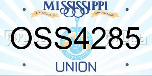 OSS4285 Mississippi License Plate