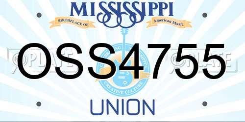 OSS4755 Mississippi License Plate