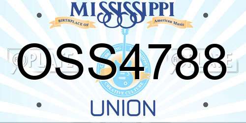 OSS4788 Mississippi License Plate
