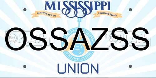 OSSAZSS Mississippi License Plate