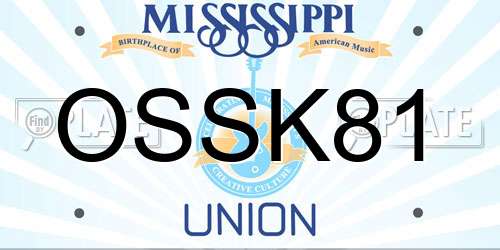 OSSK81 Mississippi License Plate
