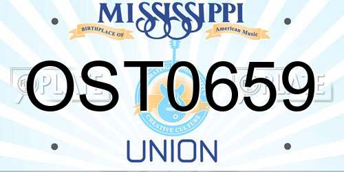 OST0659 Mississippi License Plate
