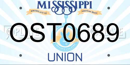 OST0689 Mississippi License Plate