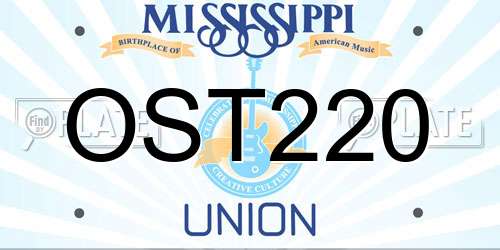 OST220 Mississippi License Plate
