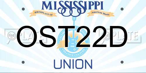 OST22D Mississippi License Plate