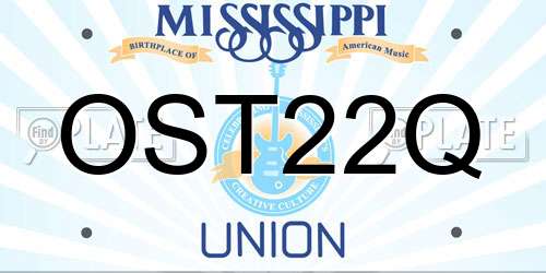 OST22Q Mississippi License Plate