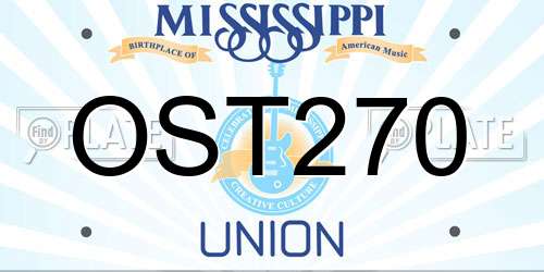 OST270 Mississippi License Plate