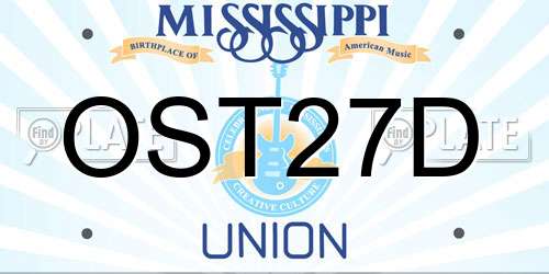 OST27D Mississippi License Plate