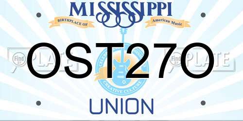 OST27O Mississippi License Plate