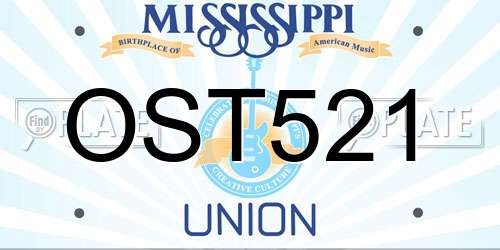 OST521 Mississippi License Plate