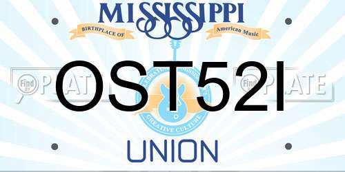 OST52I Mississippi License Plate