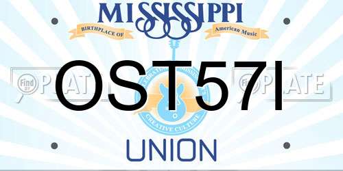 OST57I Mississippi License Plate