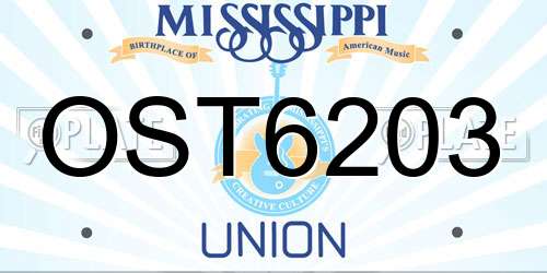 OST6203 Mississippi License Plate
