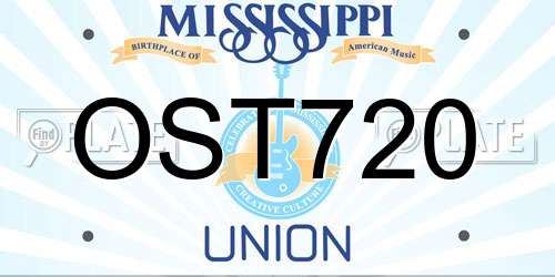 OST720 Mississippi License Plate