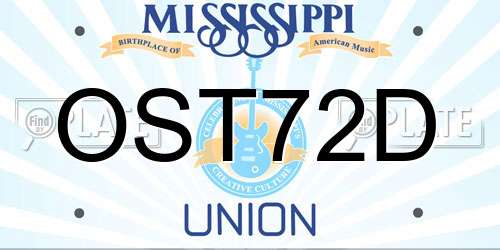 OST72D Mississippi License Plate