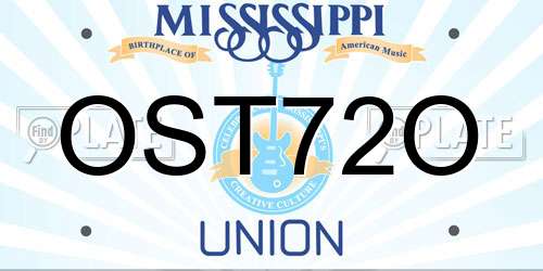 OST72O Mississippi License Plate
