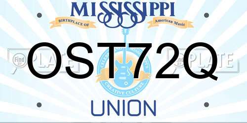 OST72Q Mississippi License Plate