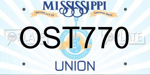 OST770 Mississippi License Plate