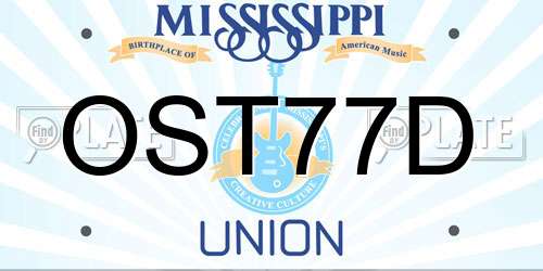 OST77D Mississippi License Plate