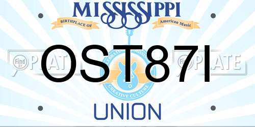 OST87I Mississippi License Plate