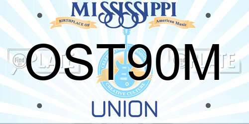 OST90M Mississippi License Plate
