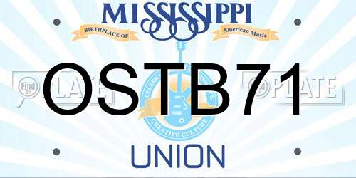 OSTB71 Mississippi License Plate