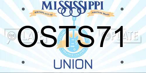 OSTS71 Mississippi License Plate