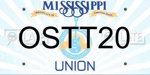 OSTT20 Mississippi License Plate