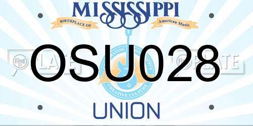 OSU028 Mississippi License Plate