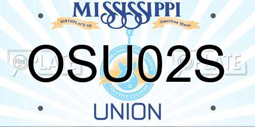 OSU02S Mississippi License Plate