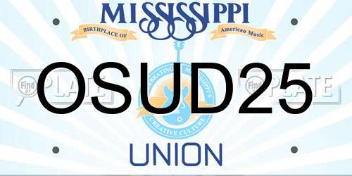 OSUD25 Mississippi License Plate