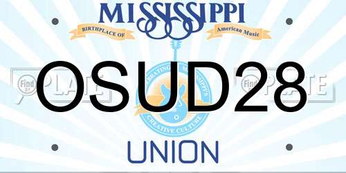 OSUD28 Mississippi License Plate