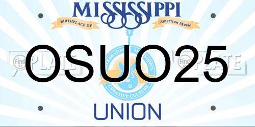 OSUO25 Mississippi License Plate