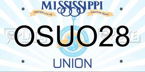 OSUO28 Mississippi License Plate