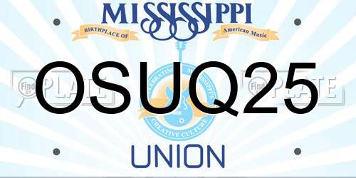 OSUQ25 Mississippi License Plate