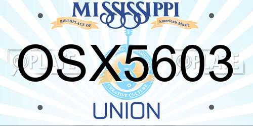 OSX5603 Mississippi License Plate
